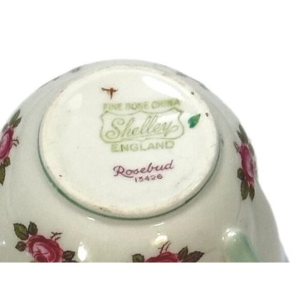 Shelley Rose Bud Tea cup Saucer Rosebud Fine Bone China UK - Picture 11 of 14